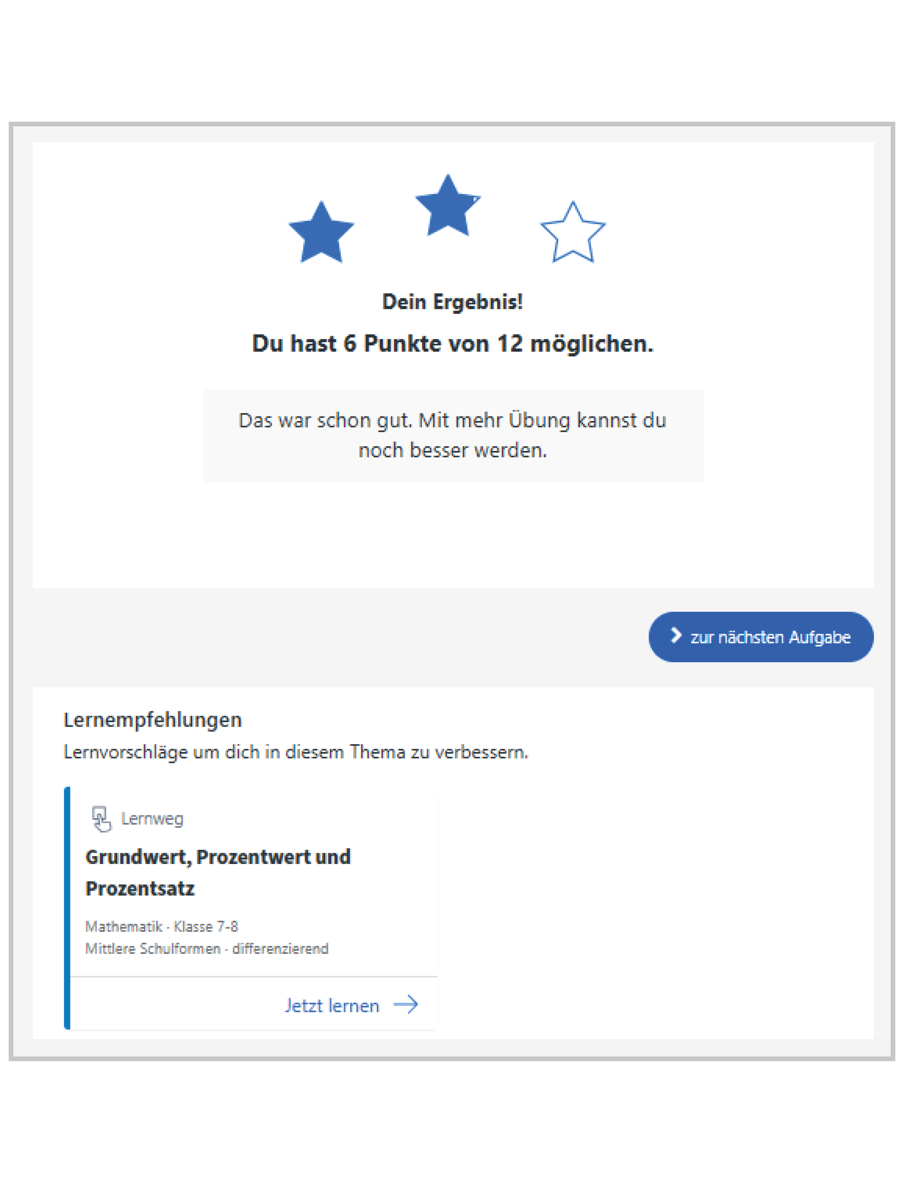 Screenshot aus "Diagnose und Fördern", Lernwege
