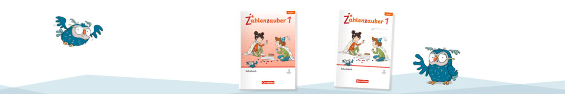 Eule Eulalia fliegt, Cover vom Zahlenzauber Schulbuch und Arbeitsheft
