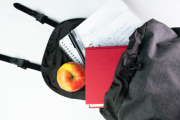 School bag opened with a book, a notebook, a pen and an apple on white background. Back to the school. Copy space. Flat lay.; Shutterstock ID 1781552834; client: 1157; job: picturemaxx; other: publishing-support@cornelsen.de; purchase_order: picturemaxx
School bag opened with a book, a notebook, a pen and an apple on white background. Back to the school. Copy space. Flat lay.
