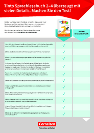 Checkliste zum Tinto Sprachlesebuch 2-4, Neubearbeitung 2019