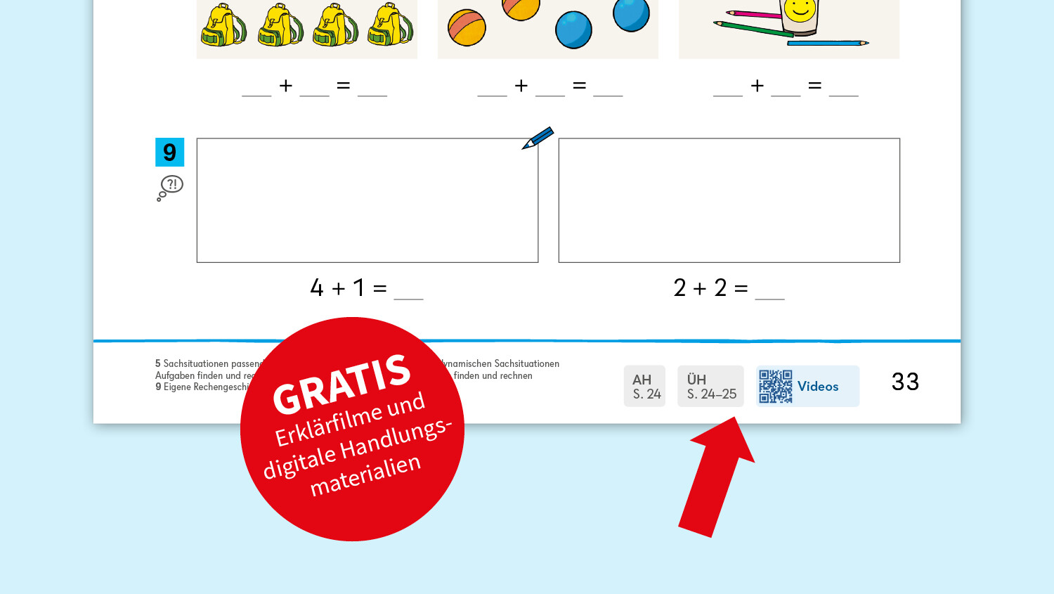 Schulbuchseite mit QR-Code zu den digitalen Materialien