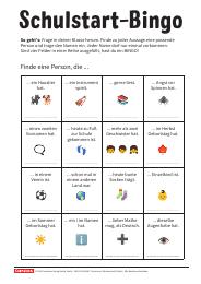 Schulstart-Bingo