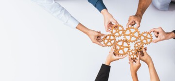Top panorama banner of business team joining cogwheel in circular together symbolize successful group of business partnership and collective teamwork in workplace with productive efficiency. Prudent; Shutterstock ID 2461619597; client: 1157; job: picturemaxx; other: publishing-support@cornelsen.de; purchase_order: picturemaxx
Top panorama banner of business team joining cogwheel in circular together symbolize successful group of business partnership and collective teamwork in workplace with productive efficiency. Prudent