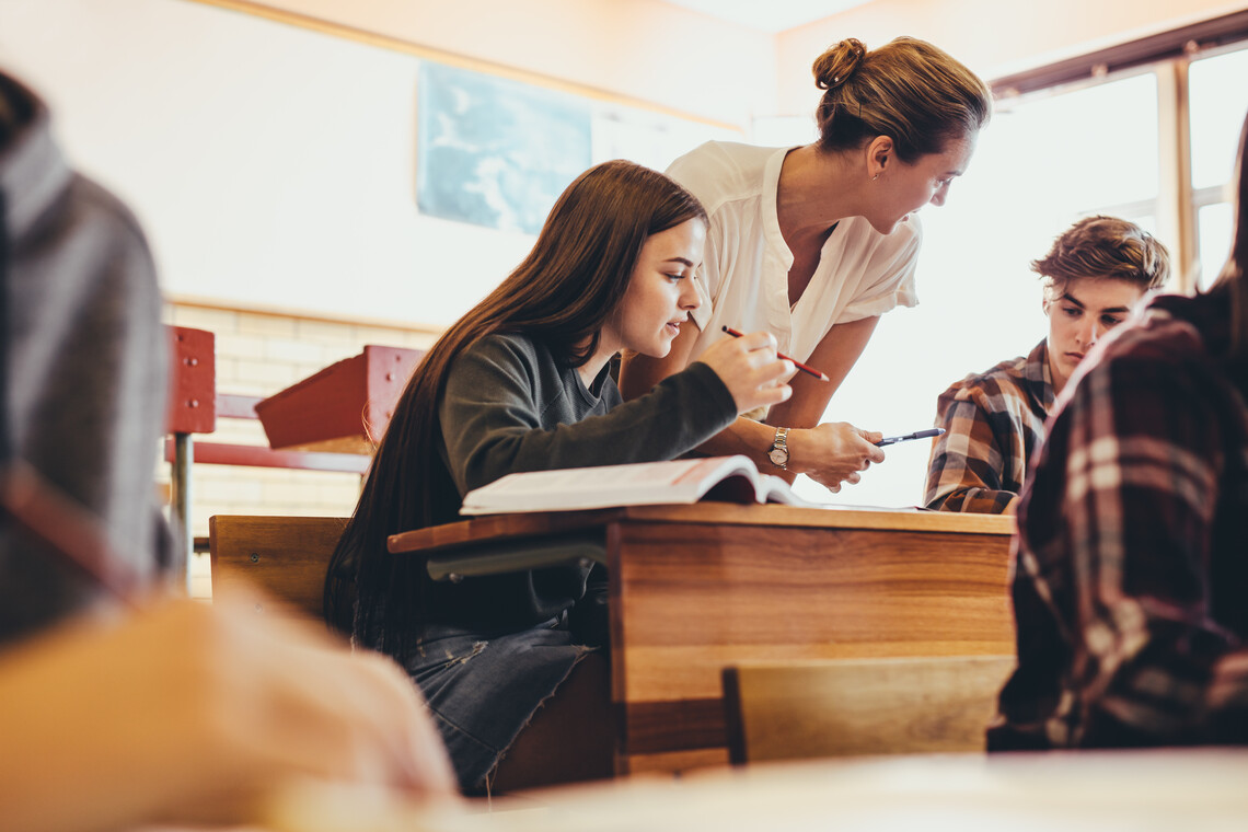 Quereinsteigerin im Klassenzimmer