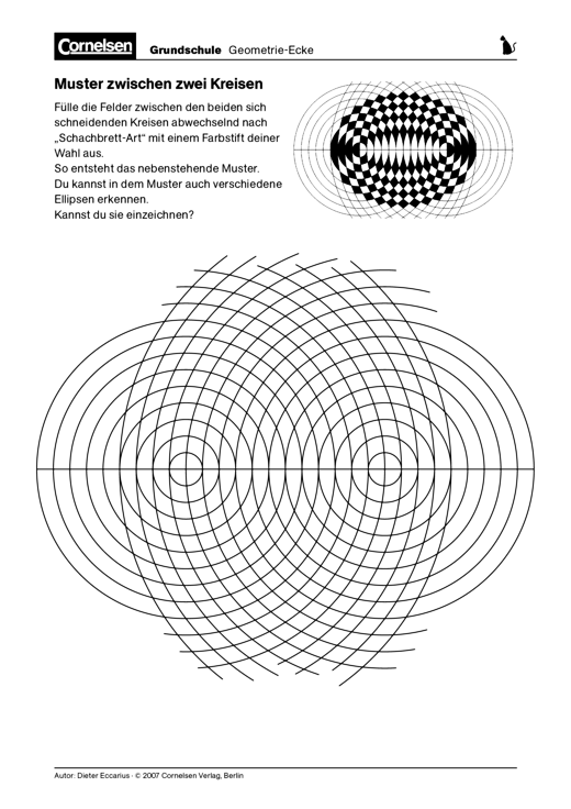 Muster Zwischen Zwei Kreisen Färben Eines Schachbrettmusters